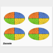 ägyptisches Nahtloses Set Ovaler Aufkleber (Blatt)