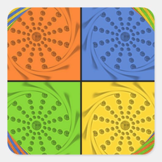 ägyptisches Nahtloses Set Quadratischer Aufkleber (Vorderseite)