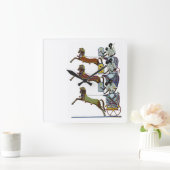 Ägyptisches Ornamnet #2 in Emporio Moffa Quadratische Wanduhr (Zuhause)