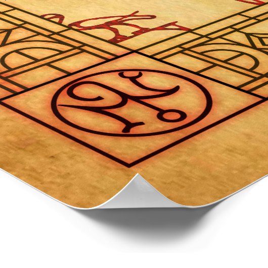 Ägyptisches Poster - Ankh Cross (Ecke)