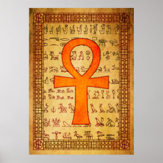 Ägyptisches Poster - Ankh Cross