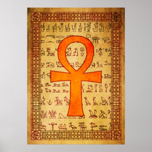 Ägyptisches Poster - Ankh Cross (Vorne)
