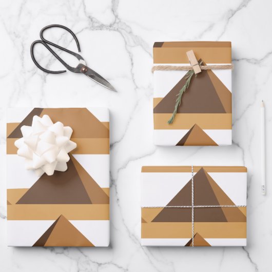 Ägyptisches Pyramidenmuster Geschenkpapier Set (Vorderseite)