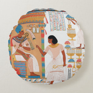 Ägyptisches Royal-Design Rundes Kissen