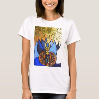 Ägyptisches Scarabäus-blauer Lotos Aten T-Shirt