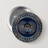 Ägyptisches Scarabäus-Käfer-Gold und blauer Marmor Button (Vorne & Hinten)