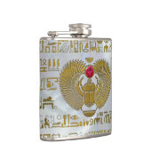 Ägyptisches Scarabäus-Käfer-Gold und Rubin-Stein Flachmann (Rechts)