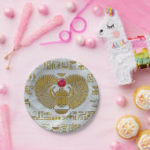 Ägyptisches Scarabäus-Käfer-Gold und Rubin-Stein Pappteller (Party)