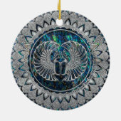 Ägyptisches Scarabäus-Käfer-Silber und Ohrschnecke Keramik Ornament (Hinten)