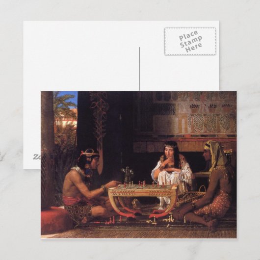 Ägyptisches Schach Postkarte (Vorne/Hinten)