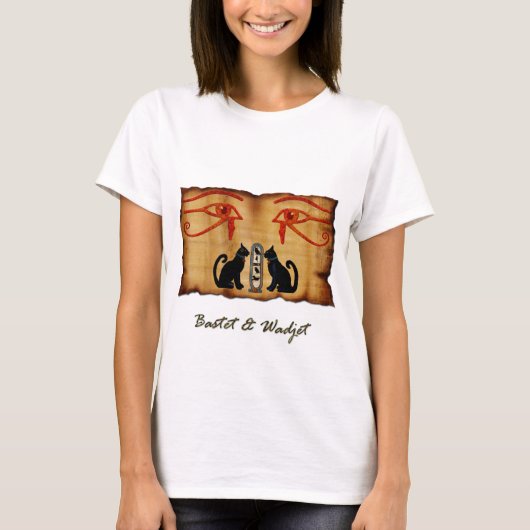 ägyptisches Shirt im Bastet & Wadjet-Stil (Vorderseite)