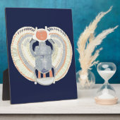 Ägyptisches Skarabäus-Design auf dunkelblauem Hint Fotoplatte (Seite)