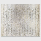 Ägyptisches Skript Pearly Gold Foxier White Royal Geschenkpapier (Flach)