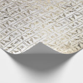 Ägyptisches Skript Pearly Gold Foxier White Royal Geschenkpapier (Ecke)