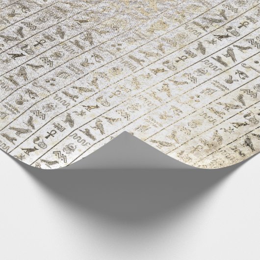 Ägyptisches Skript Pearly Gold Foxier White Royal Geschenkpapier (Ecke)