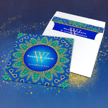 Ägyptisches Sonnensparkle-Aquamarines Goldmonogram