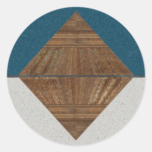 Ägyptisches Topaz Goldene Pyramide Abstrakte Kunst Runder Aufkleber