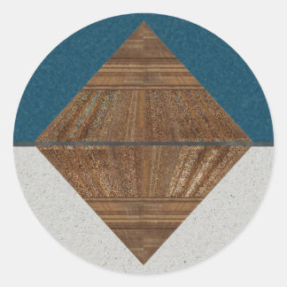 Ägyptisches Topaz Goldene Pyramide Abstrakte Kunst Runder Aufkleber