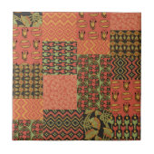 Ägyptisches Tribal-Faux-Patchwork-Keramikfliese Fliese (Vorderseite)
