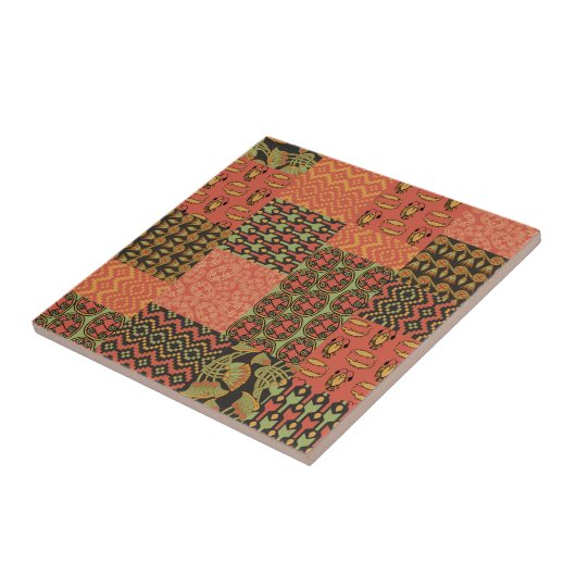 Ägyptisches Tribal-Faux-Patchwork-Keramikfliese Fliese (Seite)