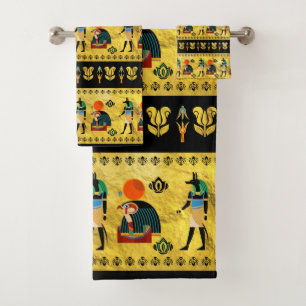 Ägyptisches Verzierungs-Symbol-Muster Badhandtuch Set