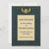 Ägyptisches Winged Scarab Gold Save the Date (Vorderseite)