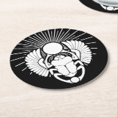 Ägyptisches Winged-Skarabäus-Symbol Runder Pappuntersetzer (Angewinkelt)