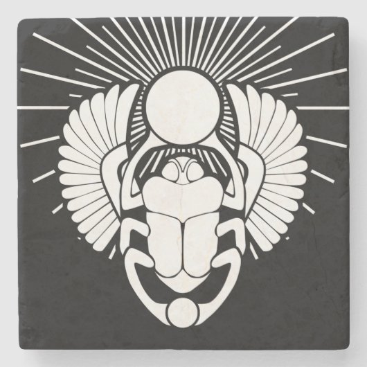 Ägyptisches Winged-Skarabäus-Symbol Steinuntersetzer (Vorderseite)