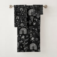 Ägyptisches Zaubersymbolismus-Muster Schwarz-weiß