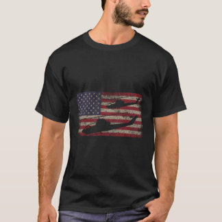 Ah1 Cobra Helicopter Militär Amerikanische Flagge T-Shirt