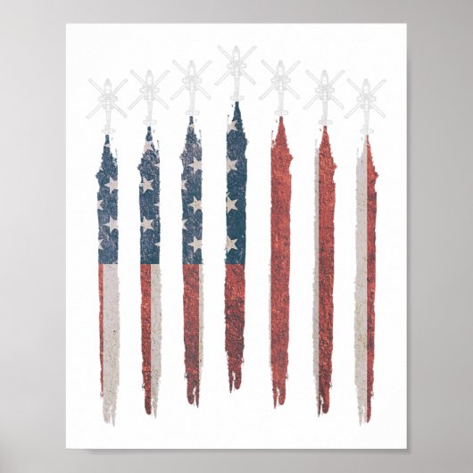 AH64 Apache Helicopter American Flag Apache Squadr Poster (Vorne)