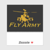 AH64 Apache Vinyl Fly Army Sticker (Blatt)