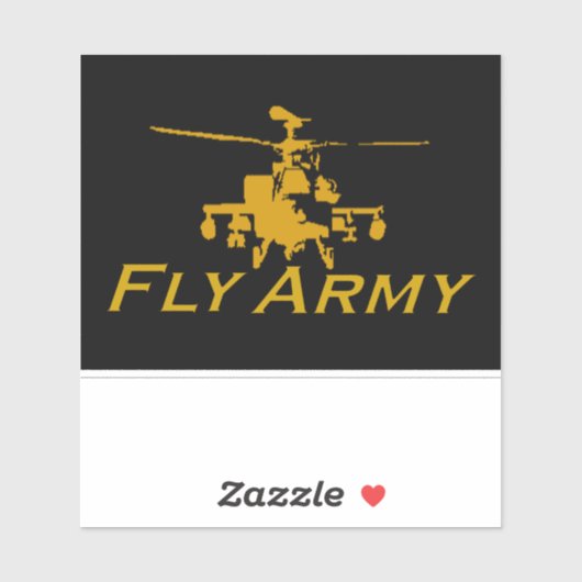 AH64 Apache Vinyl Fly Army Sticker (Blatt)