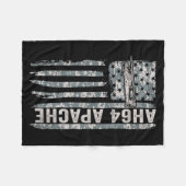 Ah-64 Apache amerikanische Flagge Hubschrauber Cam Fleecedecke (Vorderseite (Horizontal))
