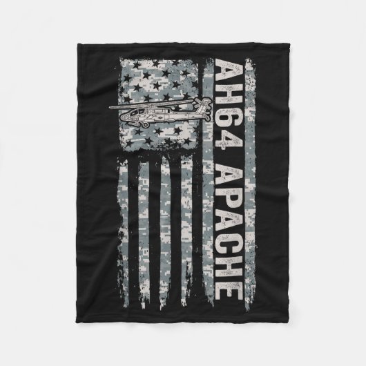 Ah-64 Apache amerikanische Flagge Hubschrauber Cam Fleecedecke (Vorderseite)