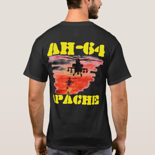 AH-64 APACHE ANGRIFFS-CHOPPER T-Shirt (Rückseite)