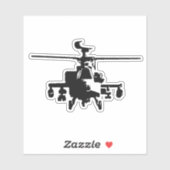 AH-64 Apache Fontal View Sticker (Blatt)