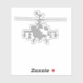 AH-64 Apache Frontal View Gray Sticker (Blatt)