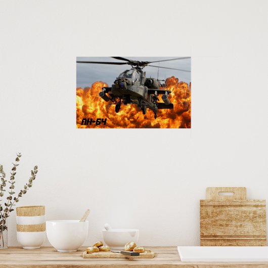 AH-64 APACHE HELICOPTER POSTER (Küche)