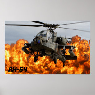 AH-64 APACHE HUBSCHRAUBER-PLAKAT POSTER