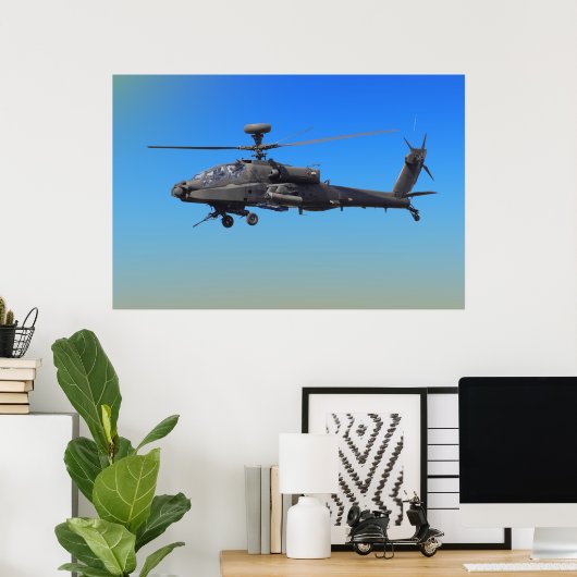 AH-64 Apache-Hubschrauber Poster (Heimbüro)