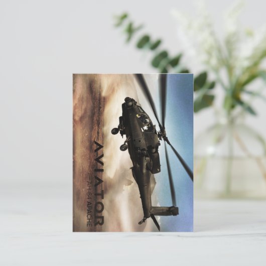 AH-64 Apache-Hubschrauber Postkarte (Stehend Vorderseite)