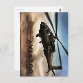 AH-64 Apache-Hubschrauber Postkarte (Vorne/Hinten)