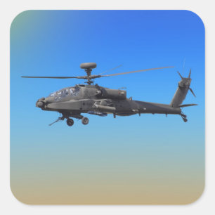 AH-64 Apache-Hubschrauber Quadratischer Aufkleber