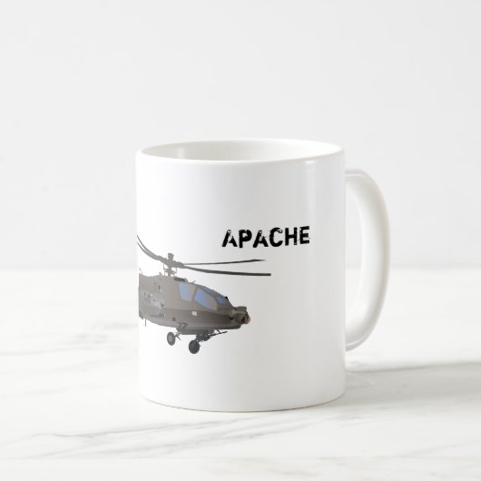AH-64 Apache Hubschrauber-Tasse Kaffeetasse (VorderseiteRechts)