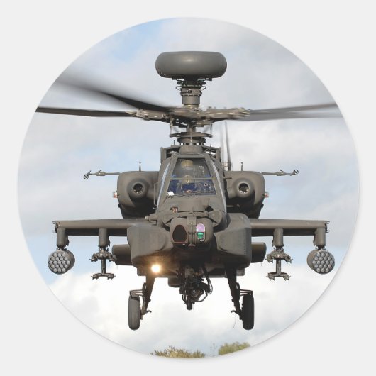 ah 64 apache longbow hubschrauber militär runder aufkleber (Vorderseite)