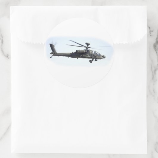 AH-64 Apache Runder Aufkleber (Tasche)