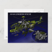 AH-64 Longbow Apache Postkarte (Vorne/Hinten)
