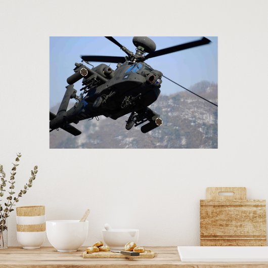 AH-64D Apache Hubschrauber Poster (Küche)