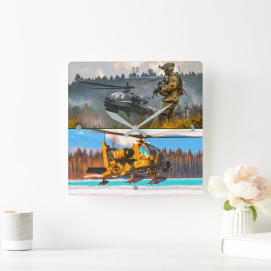 AH-64E APACHE GUARDIAN QUADRATISCHE WANDUHR (Zuhause)